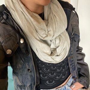 Light Heather Grey Infinity Scarf